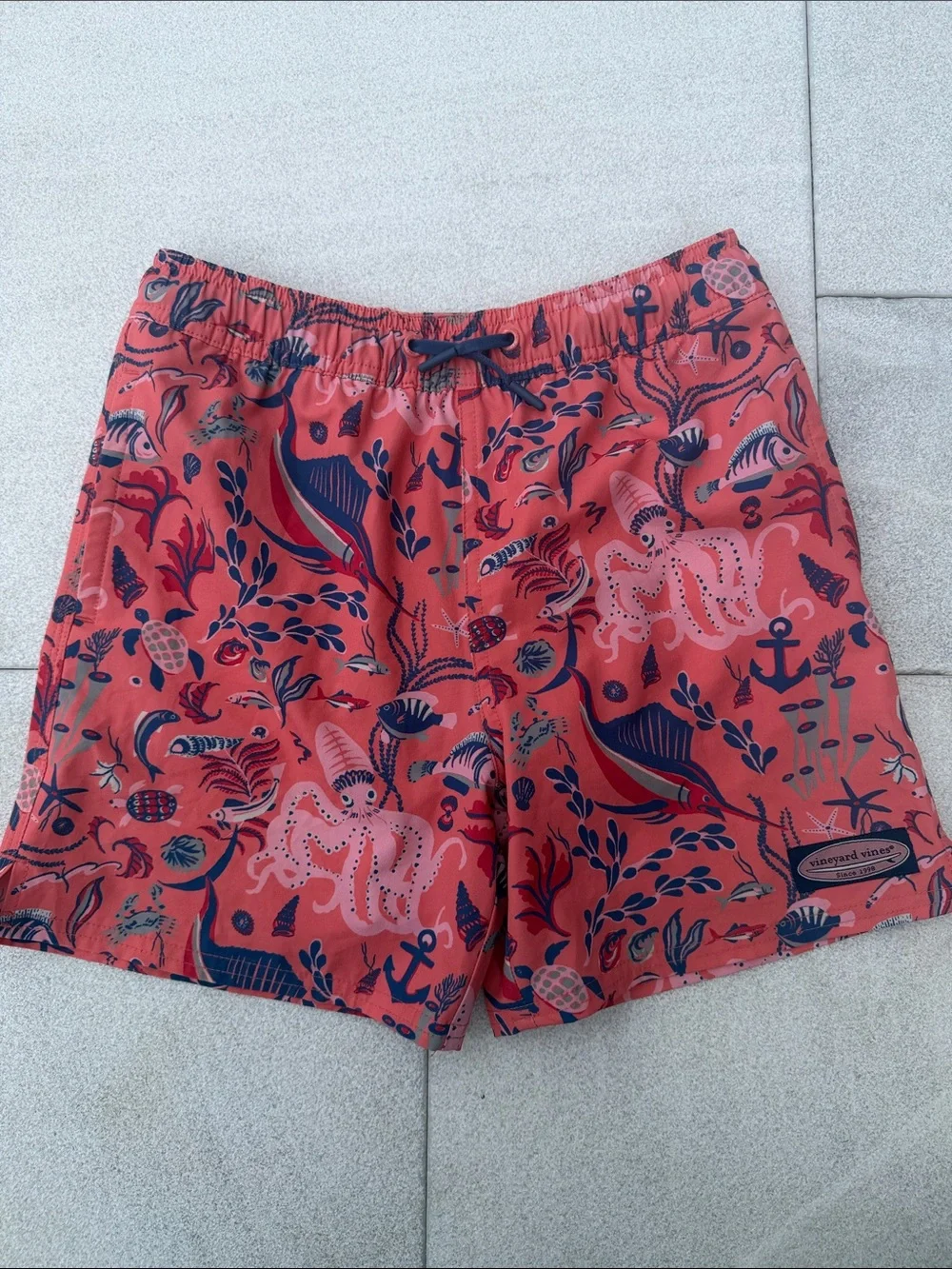 Vineyard Vines Coral Octopus Swim Shorts